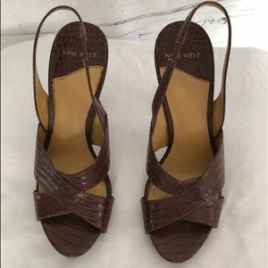 Nine West slingback heels. Leather size 7